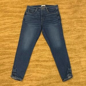 LOFT Skinny Crop Womens Size 31/12 Blue Jeans Ankle High Rise Dark Wash